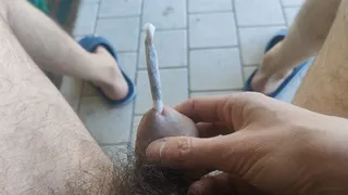 Cigarette as a penis plug