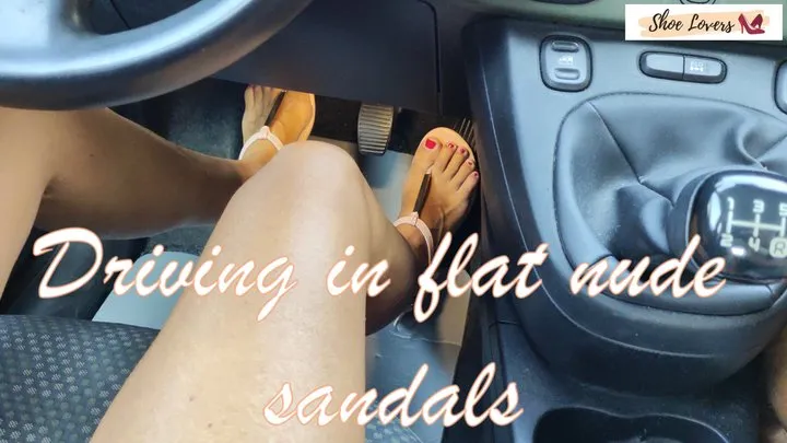 Drive in flat nude sandals