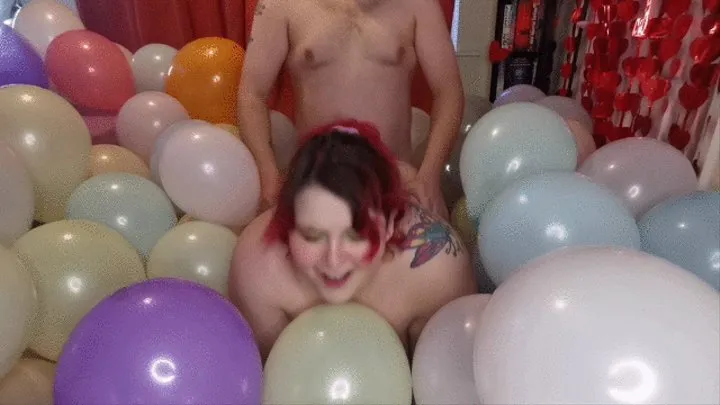 My tight pussy being pounded hard in balloons