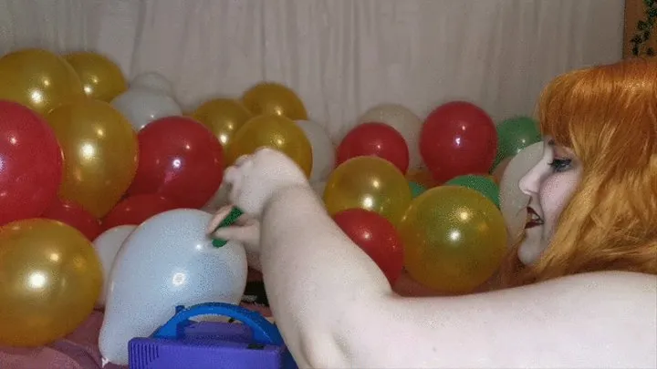 Popping a big balloon with airpump