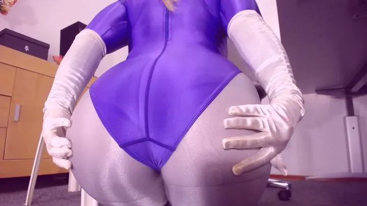 548 Spandex leotard and spandex leggings JOI, lots of cum demands, cum encouragement over big ass in spandex and nylon layers, violet Leohex spandex leotard, wank sign against my ass