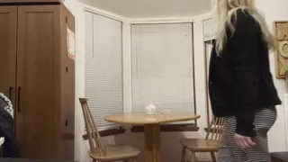 Dancing in my kitchen in my suit