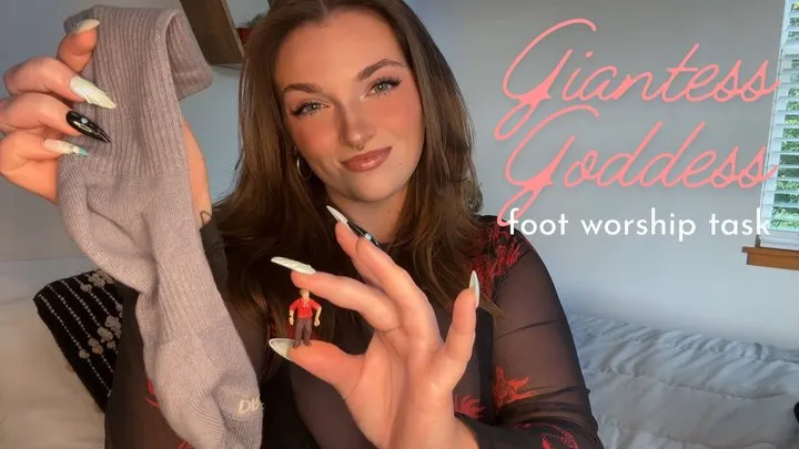 Giantess Foot Worship Task - Goddess Worship Feet Fetish Dirty Sock Socks Total Power Exchange TPE Loser Verbal Humiliation Degradation