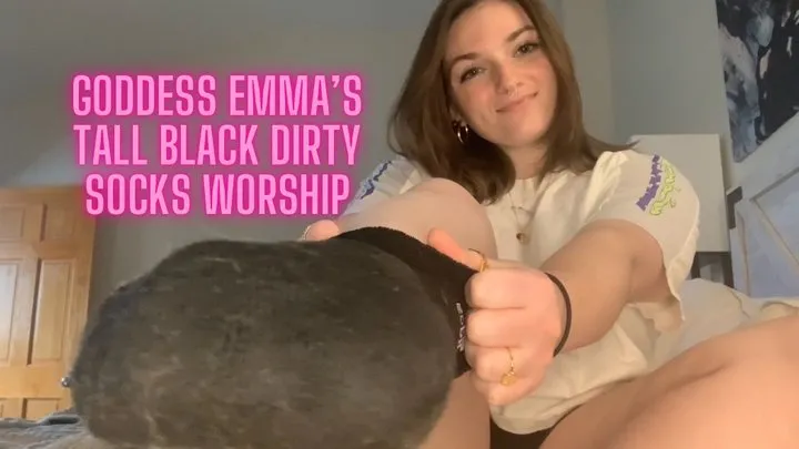 Goddess Emma Sock Worship- Tall Black Dirty Socks