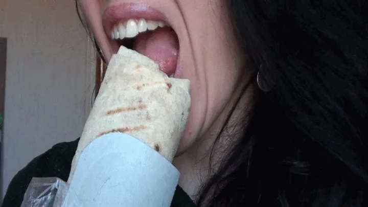 eating shawarma