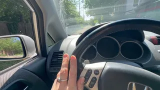 pov driving with one hand