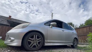 bouncing  silver car