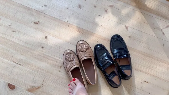 two pairs of loafers