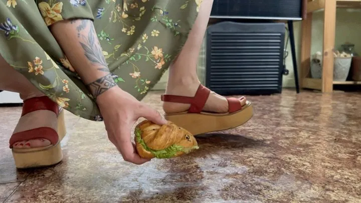 delicious sandwich and my powerful sandals