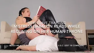 Mistress Babalon's Human Furniture Storytime Ass Smother