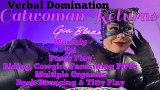 Catwoman Returns: JOI Body Worship Boob & Pussy Play & Verbal Domination Face Sitting POV