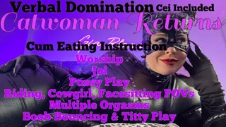 CEI Catwoman Returns Cosplay JOI BBW Body Worship Boob & Pussy Play & Verbal Humiliation