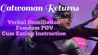CEI Femdom POV Catwoman Returns: JOI Body Worship Boob & Pussy Play & Verbal Humiliation