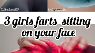 3 girls farts sitting on your face