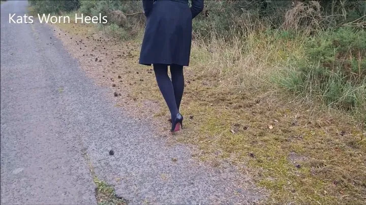 Walking and Crushing Pinecones with my Metal Tipped Vintage Heels