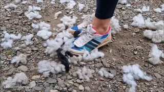 Kat Shreds Poor Teddy Under Her Track Spikes