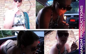 Smoking In Car Giving Him A BJ and Handjob