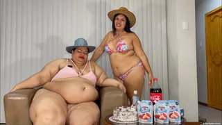 Feeding Giant Latina SSBBW into USSBBW!