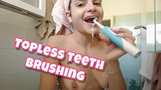 Topless Teeth Brushing