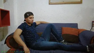 Twink Playing With His Boner While Getting His Feet Licked