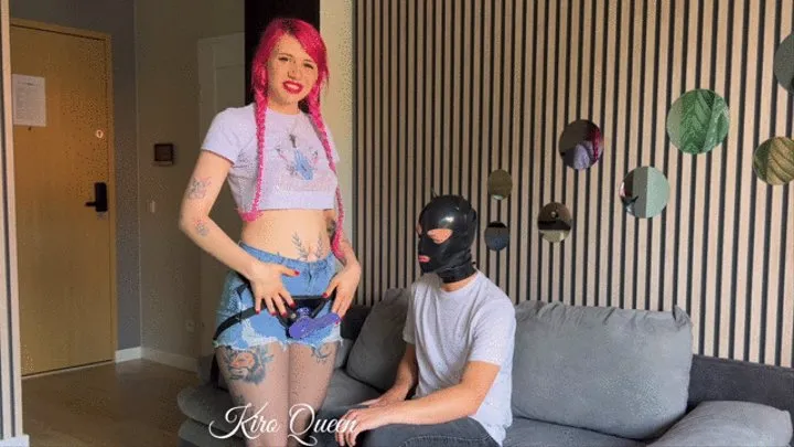 First blow job and face fuck for my virgin slave