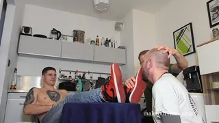 Ben Enjoys Licking Cupaks Feet While Being Dominated By Another Guy