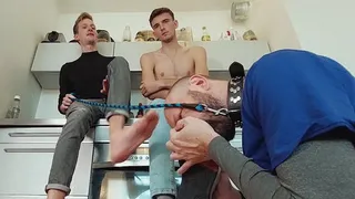 Foot Slave Ben Dominated By Bazz & Vasil