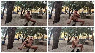 Naughty horny doll in public, playing with my pussy