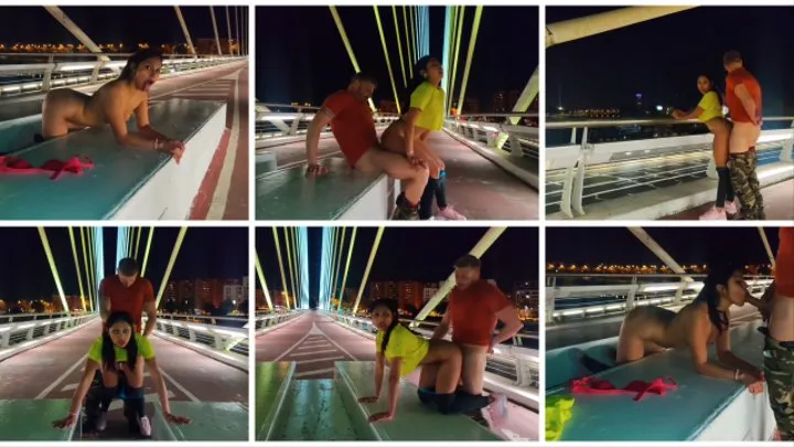 In public fucking on the bridge with my friend, in various positions