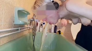 POV! girl puking! i projectile vomit and then i finger my pussy