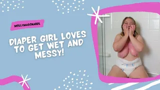 Diaper Girls Very Wet & Messy WAM In The Shower