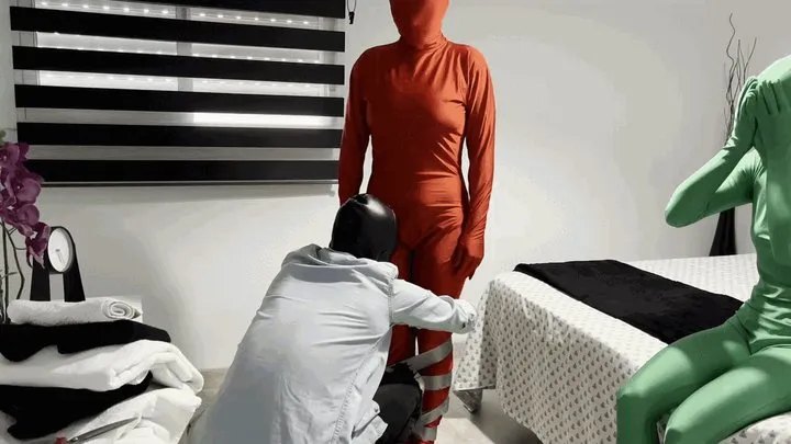 Zentai girls duct taped #1