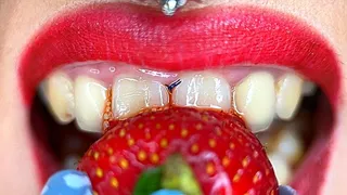 Drooling Strawberry Humiliation of a Tiny slave