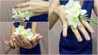 Delicate flowers at hand