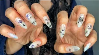 Halloween nail decor on elegant fingers