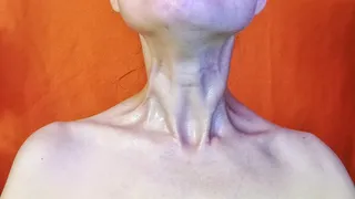 Oil on the neck