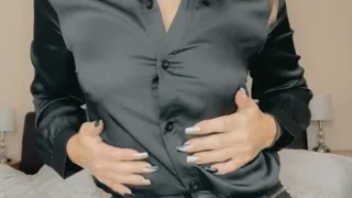 Sasha Bull Nipple play and black satin shirts