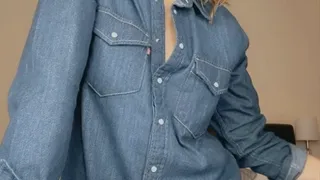 Sasha Bull Smoking in her Denim shirt