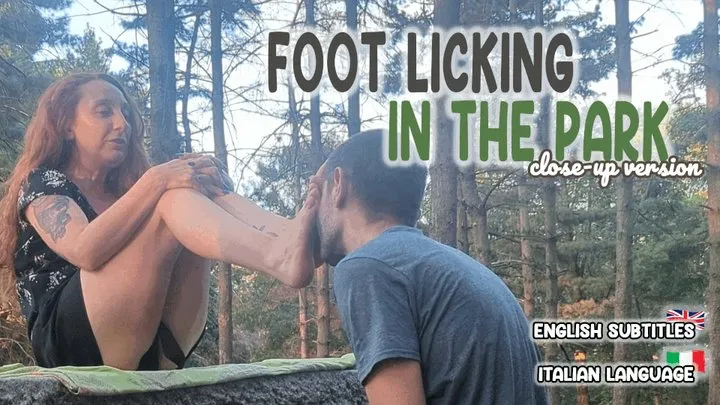 CLOSE-UP VERSION Foot licking in the park - Leccapiedi al parco [SUB ENG]