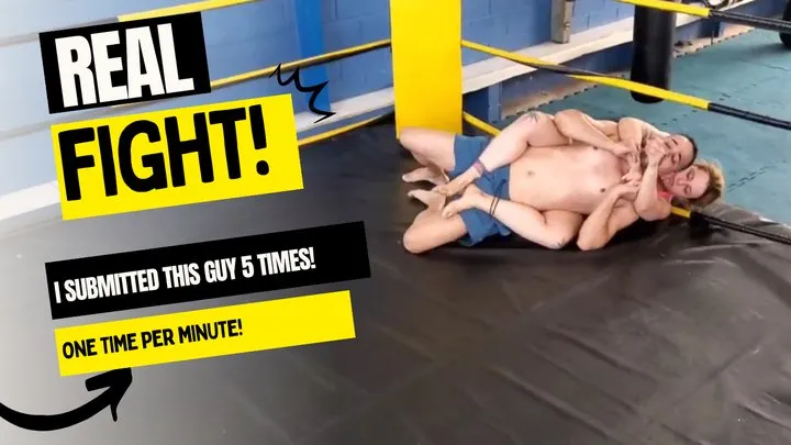 One submission per minute Nothing like on clip4saleReal fight between a muscular girl and a blue belt guy