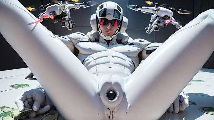 Psy Virtu-Reality: Cash-spewing, cum-leaking automaton drone remolding