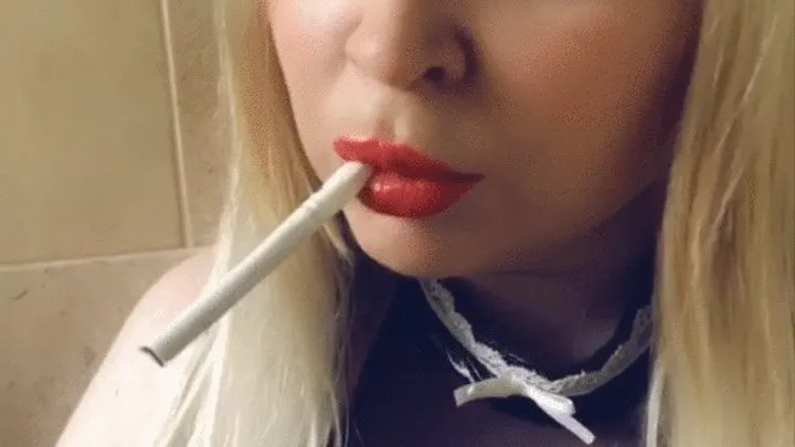 Mistress Deville Marlboro smoking and smoke blowing ignore Fetish