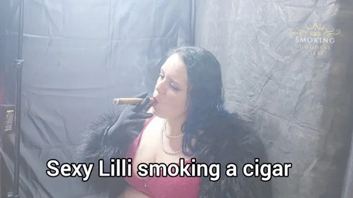 Sexy Lilli smoking a cigar - SGL020