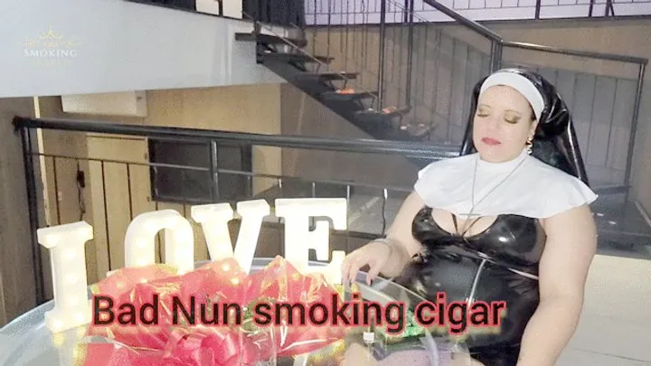 Bad nun smoking cigar - SGL054