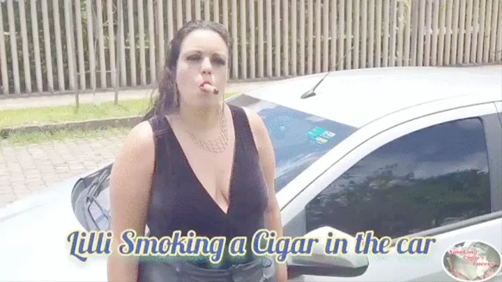 Lilli Smoking a Cigar in the car - SFL091