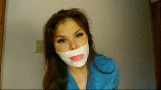 The Salesman Gagged Me - Candle Boxxx MouthStuffed Microfoam Tape And Athletic Wraparound Gag