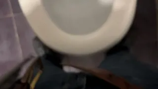 Quick pee in a public toilet