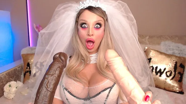 Naughty BRIDE Desperate to SUCK Two HUGE