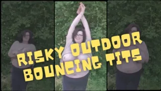 Risky Outdoor Bouncing Tits