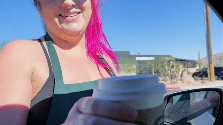 Barista Bimbo Milks Cock